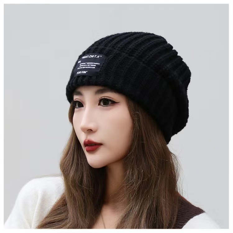Autumn and Winter Warm Letter Versatile Knitted Ear Protection, Personalized Trendy Cold Hat, Unisex Stacking Hat_voghion.com