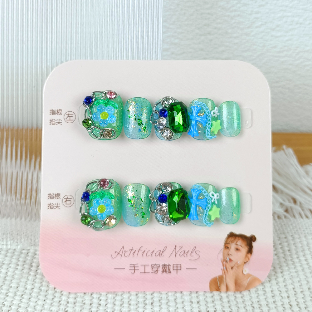 Xiaohongshu Douyin parche de arte de uñas caliente fototerapia para usar uñas de diez piezas