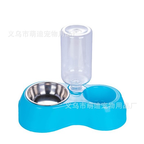 Pet life supplies dog bowl automatic water storage plastic stainless steel bowl small dog cat cat bowl supplies wholesale