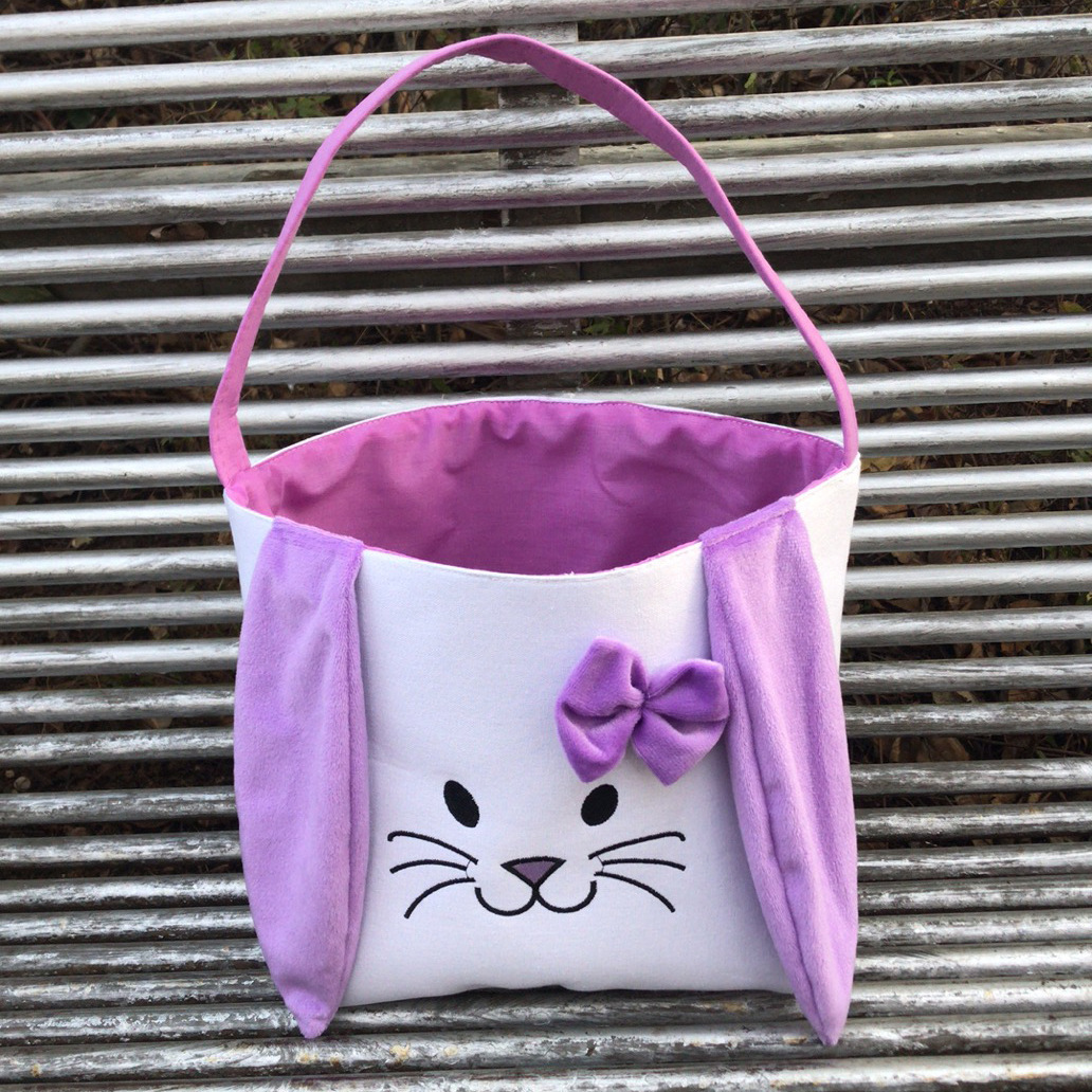 2024 nueva cesta de Pascua huevo decoraciones conejo de peluche cola de conejo cesta de almacenamiento cubo portátil al por mayor