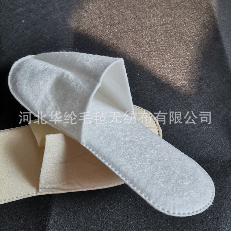 1.5mm Felt Slippers Psf Fiber Needle-Punched Non-Woven Fabric Breathable Warm Disposable Non-Slip Hotel All-Season Shoes