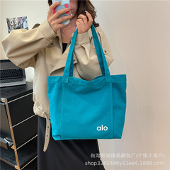 alo瑜伽包托特包可印logo单肩帆布包字母潮流手提包大容量购物袋