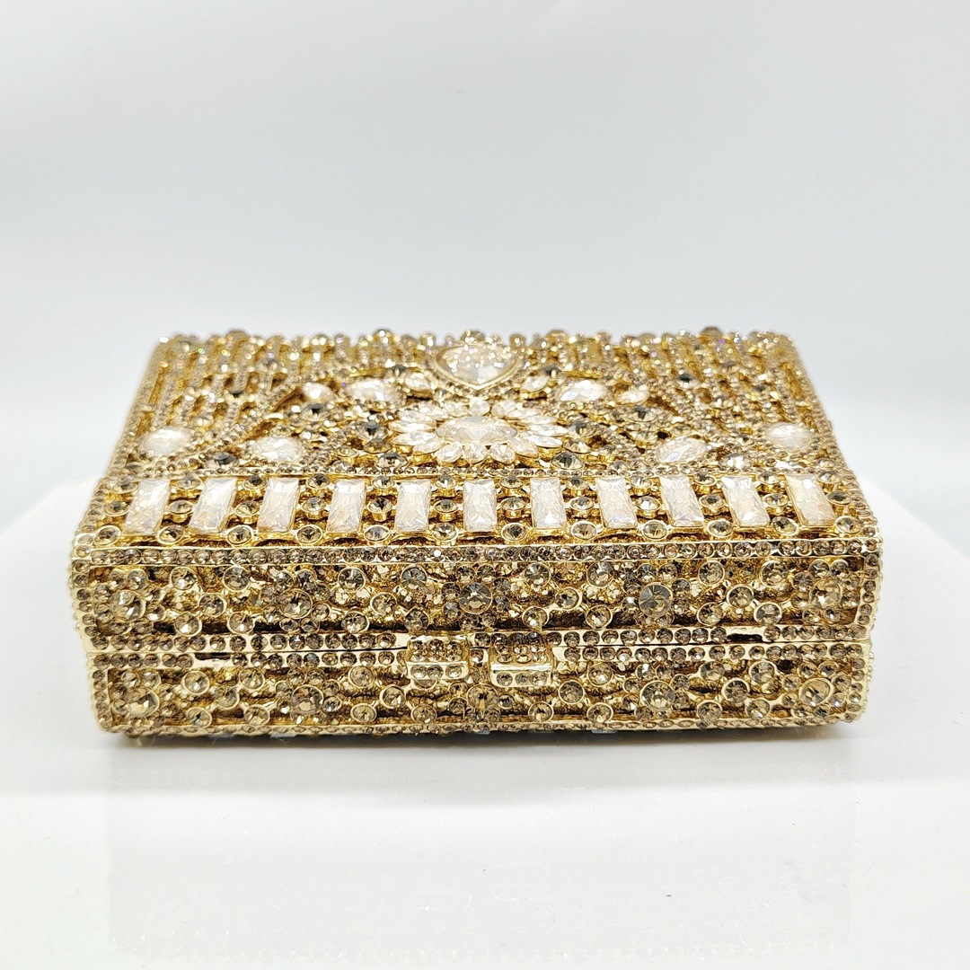 Nuevas aleaciones transfronterizas de diamantes bolsas de cena bolsas de cristal bolsas de noche de diamantes pesadas bolsas de mano