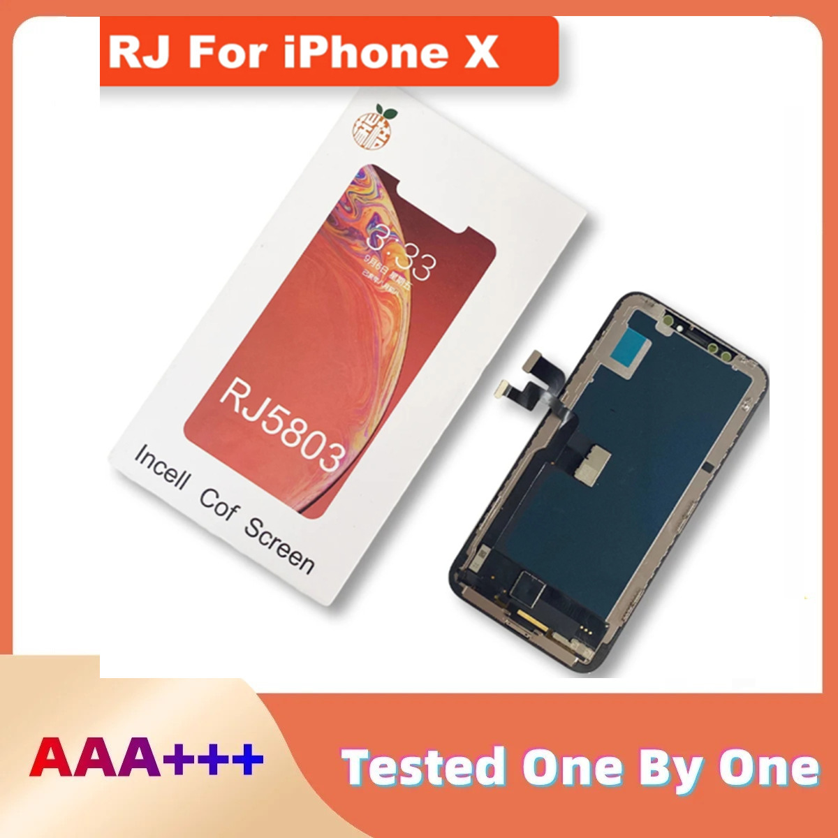 RJ INCELL para Apple iPhone X XS MAX 11 12 13 14 Pro Max conjunto de pantalla