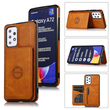 适用三星s22ultra手机壳Galaxy A13钱包手机皮套A72 5G磁吸保护套