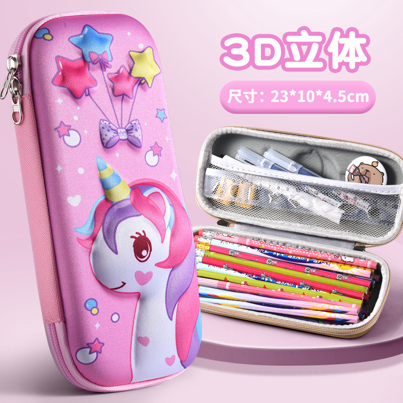 Estuche de lápices 3DEVA para estudiantes de primaria, bolsa de lápices para niños y niñas, diseño de dibujos animados, gran capacidad, estuche de lápices de alta calidad