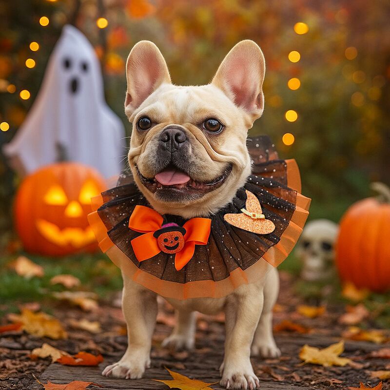 ペット、犬、猫、小型犬、子犬、ファッショナブル、ロマンチック、かわいいアクセサリー、ハロウィンガーゼスカーフ|undefined