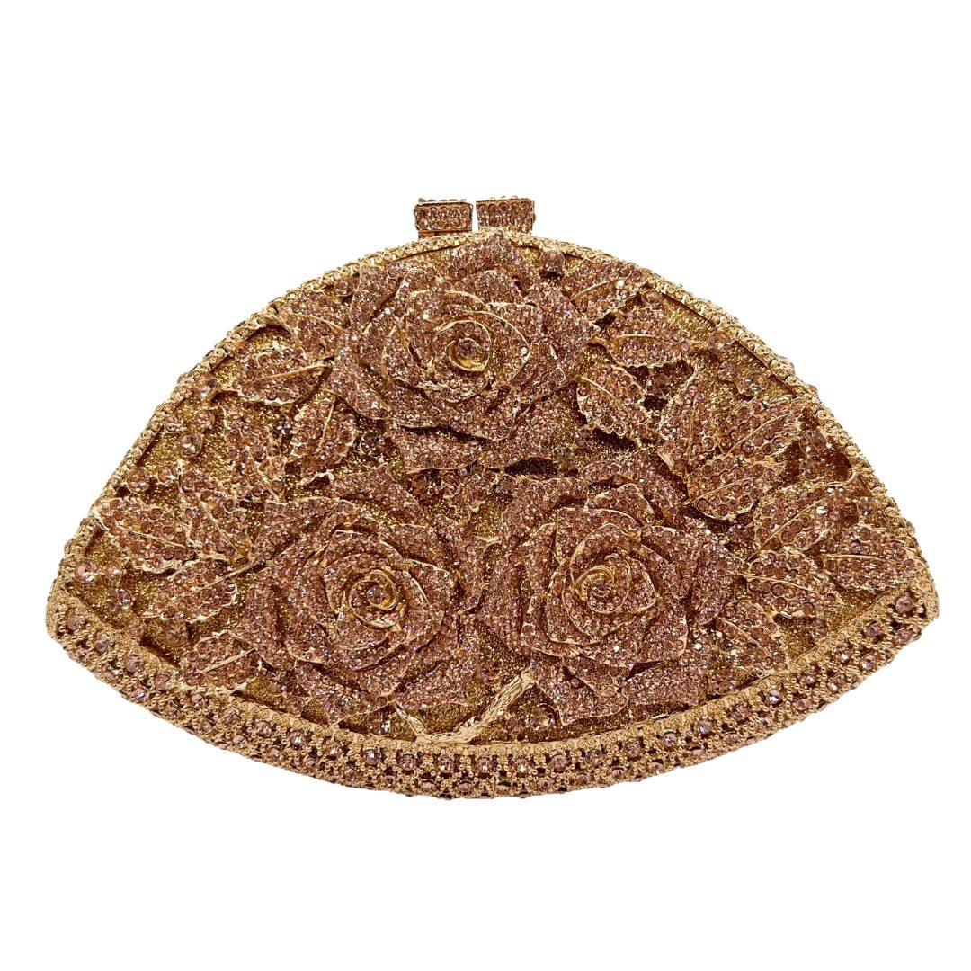 Bolsa de cristal transfronteriza llena de diamantes cena de lujo rosa rosa diamantes de mano banquete bolsa de mano de mujer