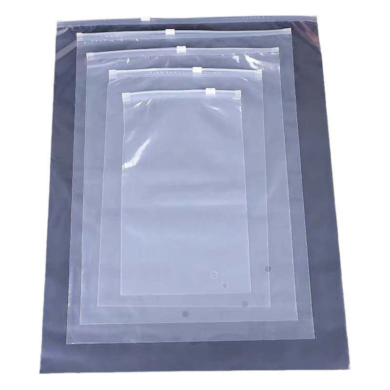 Bolsa transparente con cierre para ropa, bolsa autosellante de CPE, bolsa de embalaje de plástico esmerilado, bolsa de PE para ropa interior, calcetines, toallas y ropa.