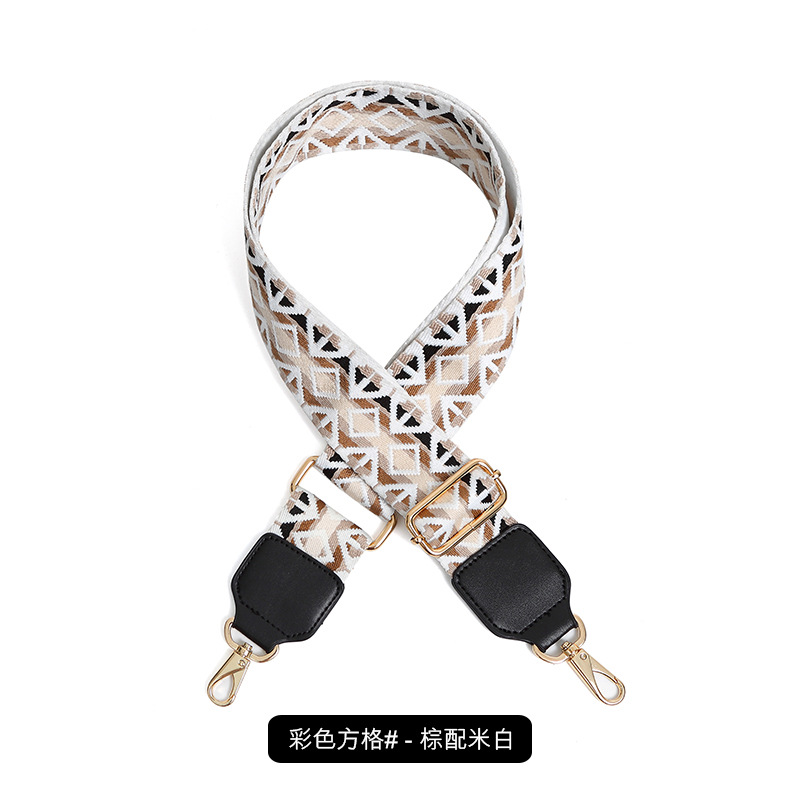 컬러 체크무늬 브라운과 오프화이트