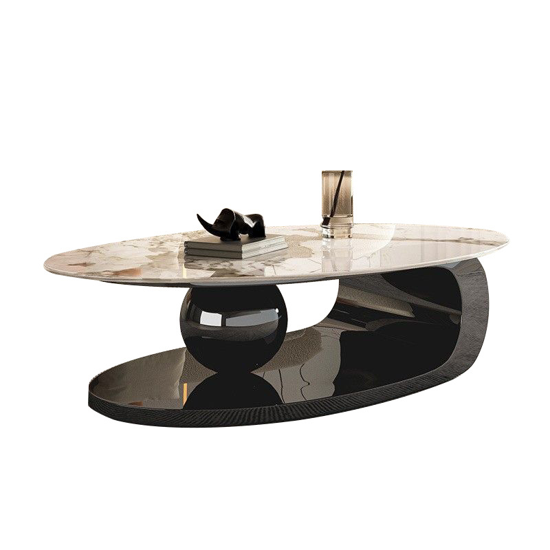 Rock placa de luz mesa de café de lujo moderno minimalista hogar pequeño apartamento italiano salón diseñador oval personalidad creativa