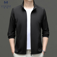 夏季轻薄防晒衣男款2024男士立领休闲外套宽松户外防晒服代发
