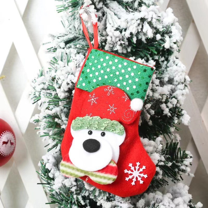 クリスマス装飾用品サンタクロース子供靴下クリスマスツリーペンダントクリスマス靴下プレゼント袋趙之李|undefined
