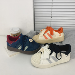 Hong Kong style Harajuku low-top street style canvas shoes for women 2024 spring student new bow-knot white shoes Korean style women's shoes