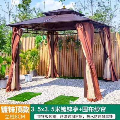 Pabellón al aire libre Villa patio hierro jardín toldo al aire libre nuevo estilo chino techo ocio granja pabellón