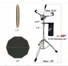 练鼓垫练习垫哑鼓套装12寸架子鼓哑鼓垫初学入门亚鼓垫节拍器套装