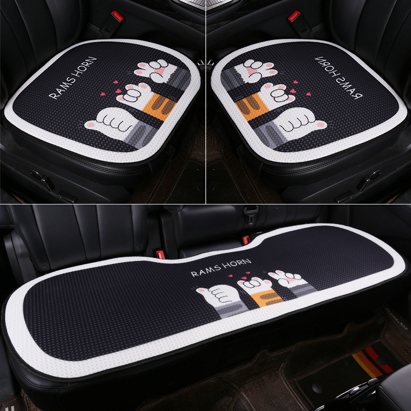New Car Seat Cushion, Universal for All Seasons, Linen Seat Cushion, Half-Wrapped Waist-Cushion, Summer Cooling Pad, Non-Slip Breathable Seat Cushion Cover