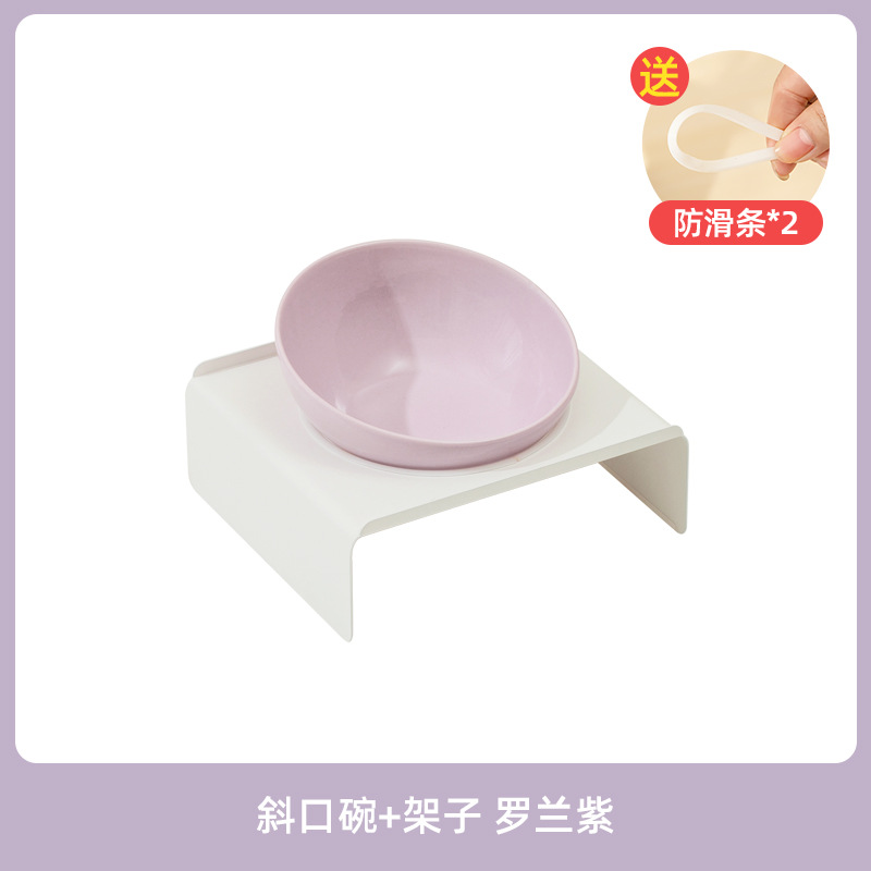 Tazón biselado de cerámica tazón de gato para mascotas tazón de gato tazón de perro tazón de bebida tazón de comida doble tazón antidetonantes protección del cuello