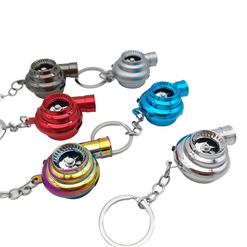 LED electric turbo keychain USB charging turbocharger keychain pendant sound blade rotating in stock LED electric turbo keychain USB charging turbocharger keychain pendant sound blade rotating in stock
