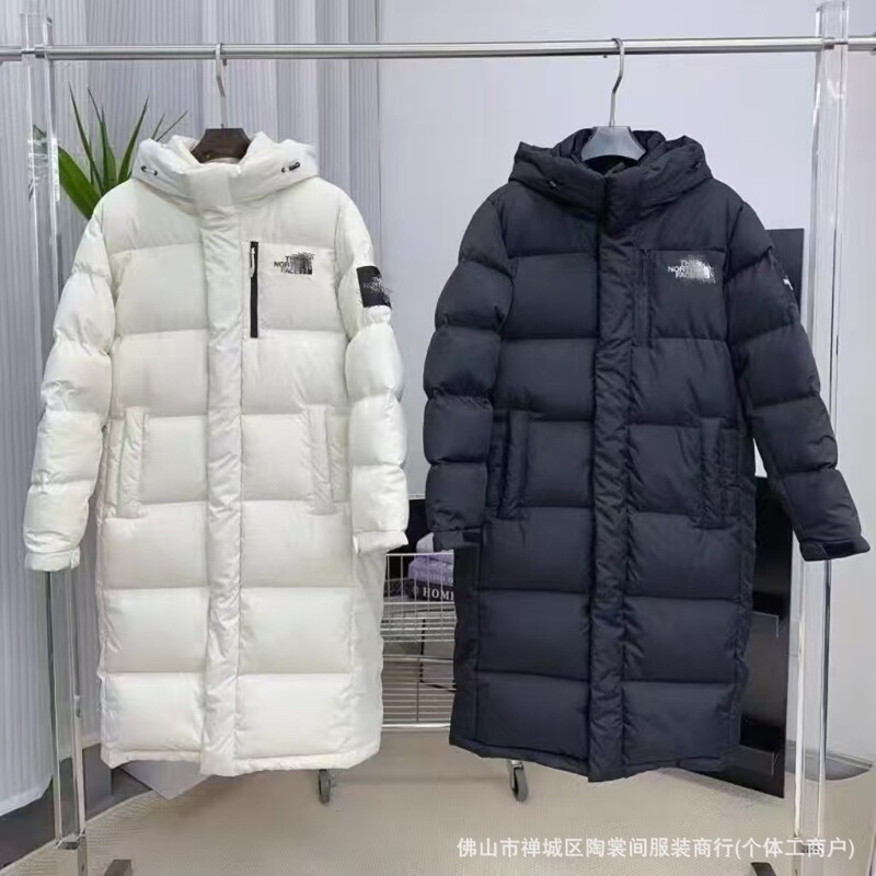 Putian High Version 2025 New North Face Long down Jacket for Men and Women, Same Style for Couples, Hooded Thickened Long Coat