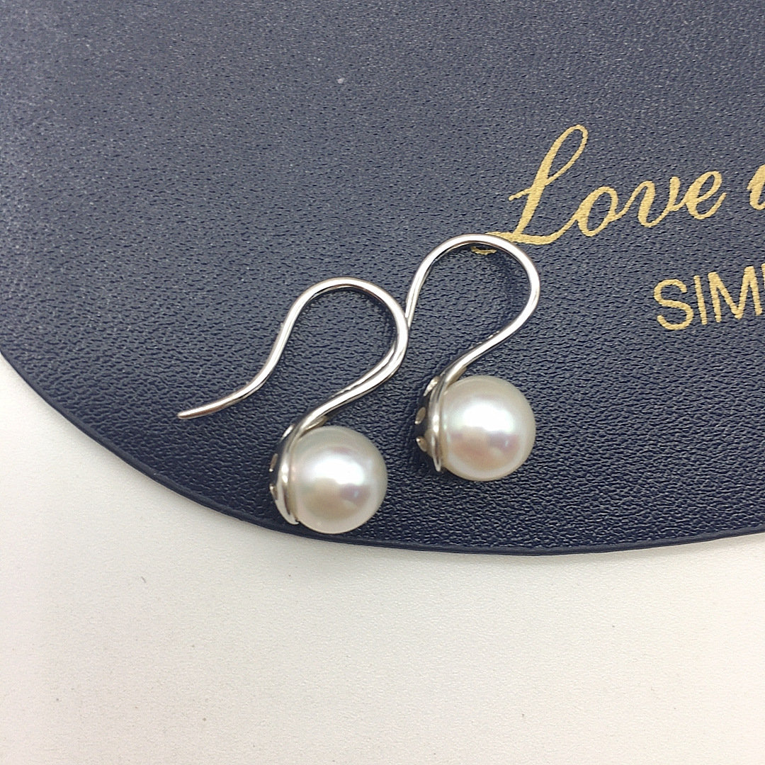 23g Weight 925 Sterling Silver Ear Needle Material Ear hook Classification 1 Pair Quantity Daily Occasion Freshwater Pearl Material Geometric Pattern Women's Gender Simple Style Style 1 Pair Freshwater Pearl Freshwater Pearl Earrings Geometric Ear Hook 15