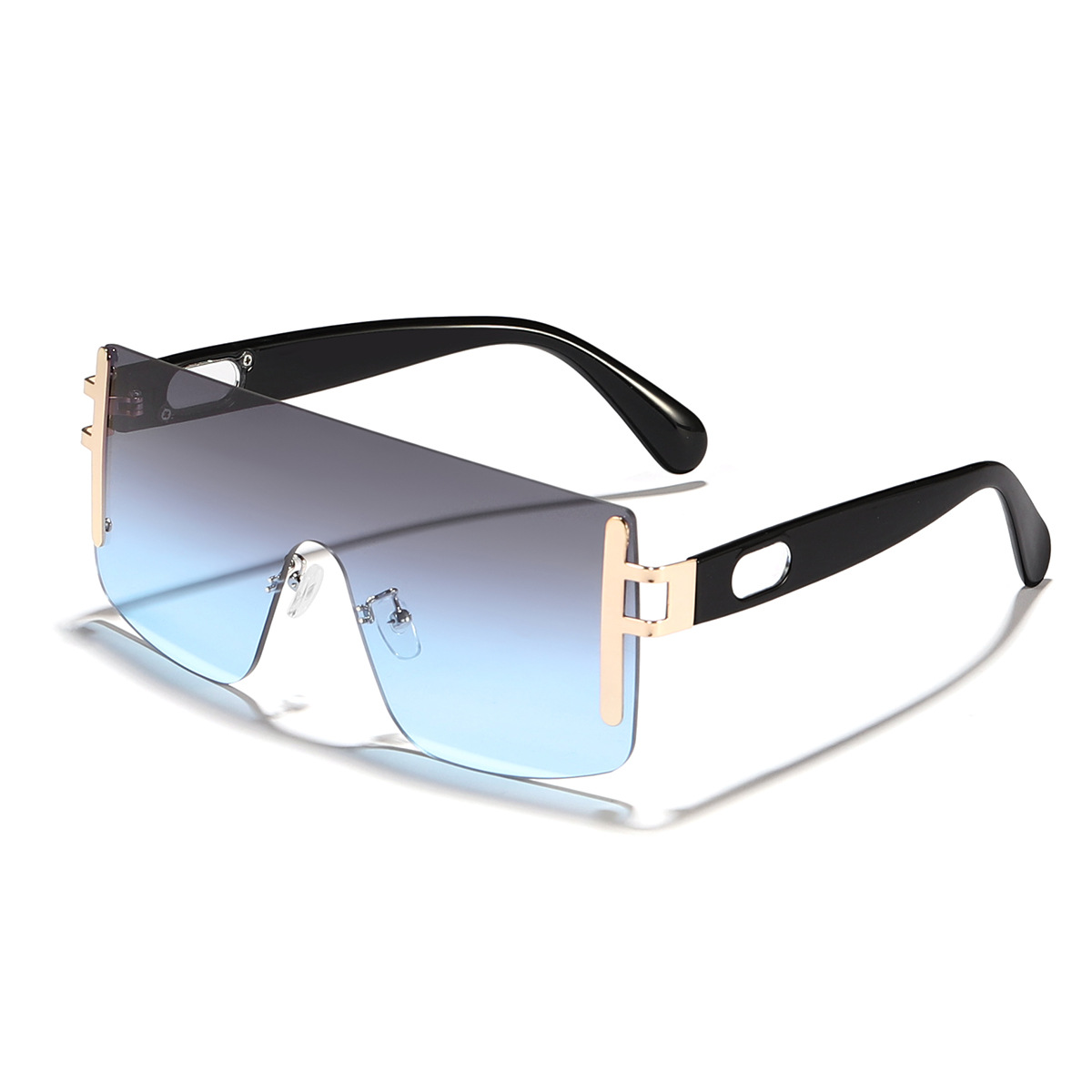 Nuevas películas integradas sin marco transfronterizas para hombres y mujeres con el mismo estilo, pasarelas europeas y americanas de vanguardia, gafas de sol de lujo ligeras, gafas de sol para exteriores