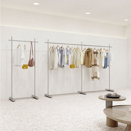 Clothing store stainless steel floor-standing display rack women's clothing store hanging rack clothes moving island shelf display props