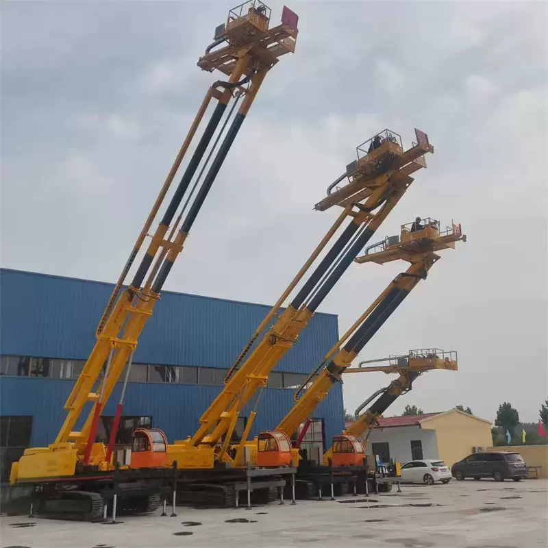 定制履带式边坡支护设备高举锚杆锚固钻机双大臂高度可凿岩机挖机