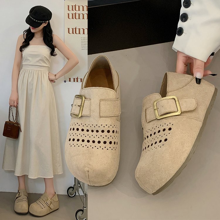 Agujero hueco de fondo grueso todo incluido Bocken zapatos para mujeres verano 2026 nuevo casual versátil Lefour zapatos de un solo pie