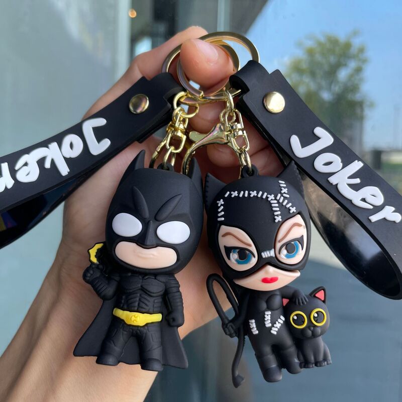 Cross-border Superhero Batman Keychain Bag Pendant Clown Batgirl Stereo Doll Small Gift Wholesale