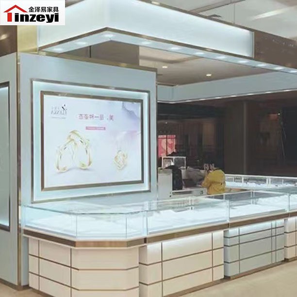 山东潍坊青岛东营陈列柜货架展柜展架 珠宝商场精品展柜