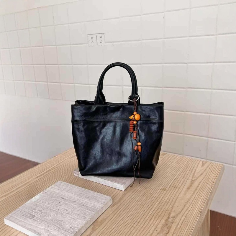 牛皮托特包女2025新款高级感时尚手提包复古软皮大包包通勤单肩包|undefined