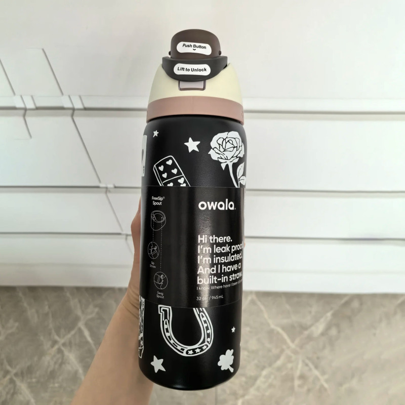 跨境Owala不锈钢保温双饮大容量水果杯 户外便携运动水杯 弹跳水|undefined