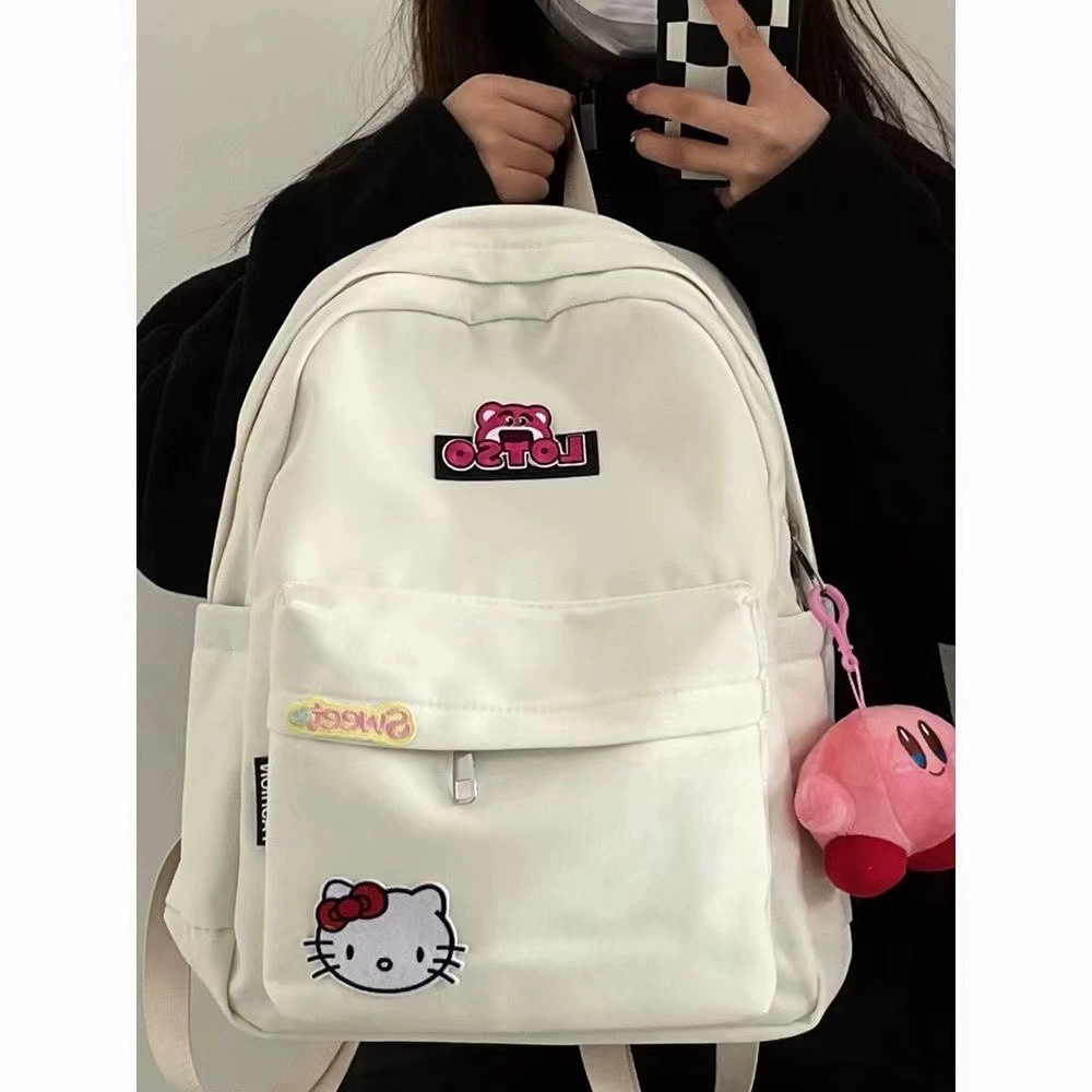 Китти из Hello Kitty, японская школьная юбка, вместительный школьный ранец, симпатичный рюкзак, клубника, японский и корейский стиль