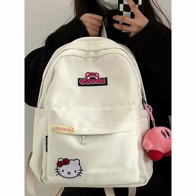 Китти из Hello Kitty, японская школьная юбка, вместительный школьный ранец, симпатичный рюкзак, клубника, японский и корейский стиль