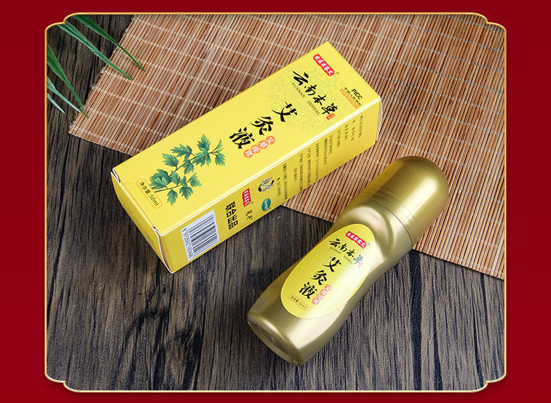 Moxa Massage Oil Roll-On 50ml Ai Jiu Ye Warming Topical Herbal Liquid for Body Massage in use