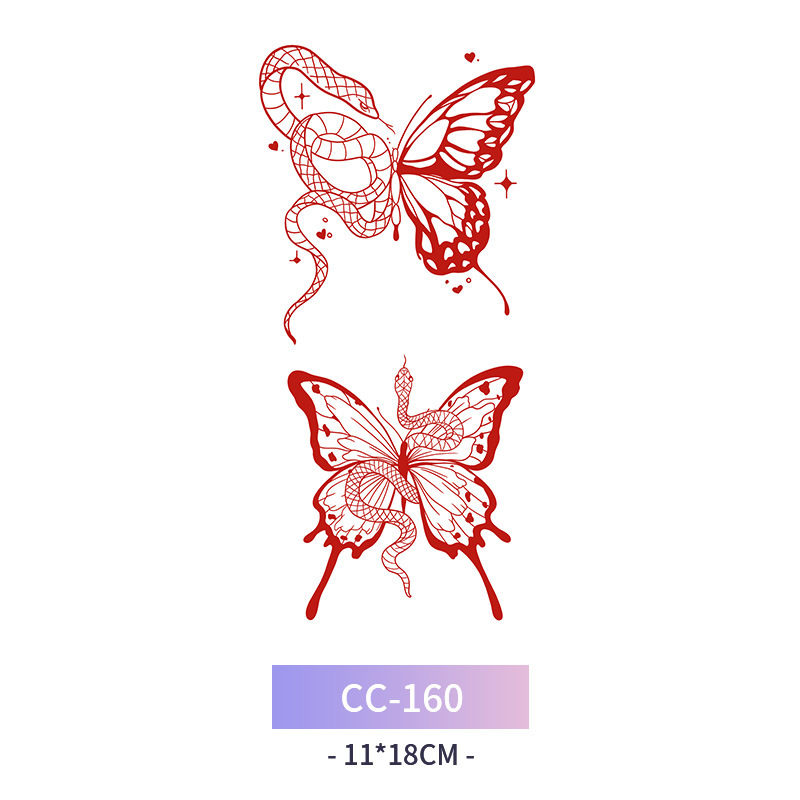 Transfronterizo en stock al por mayor de halloween colorido mariposa tatuaje pegatinas simulación sangrienta cicatriz pegatinas divertidas pegatinas impermeables