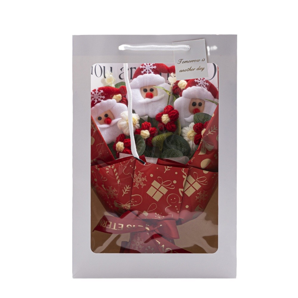 Regalos de Navidad tejidos a mano de lana de punto de imitación ramo de productos terminados para enviar a amigos y amigos del comercio exterior