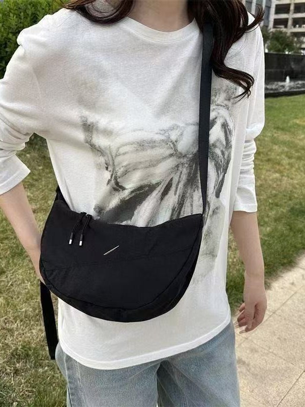 Cross-Border Nylon Cloth Dumpling Bag Versatile Solid Color Single Shoulder Crossbody Small Bag Trendy Brand Wholesale Crescent Underarm Women's Casual Bag