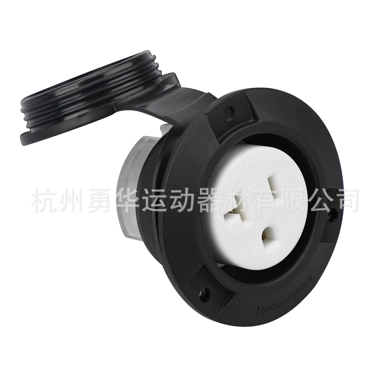 NEMA 5-20R  Outlet ，美式房车游艇20A插座进线口带防尘盖，ETL