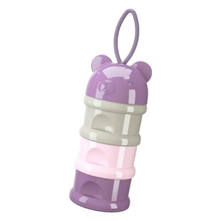 Factory direct portable cartoon milk powder box independent layered milk powder convenient three-layer sub-packaged snack storage tank