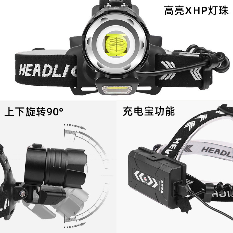 Transfronterizos nueva luz de zoom de largo alcance luz alta luz de pesca al aire libre multifuncional luz de iluminación de luz alta luz luz de luz