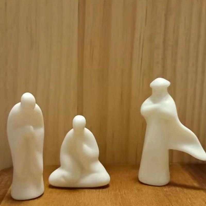 Дзен белый фарфоровый персонаж китайский маленький монах чайная церемония аксессуары керамический бесфазный Будда бонсай аквариум украшения дома E18