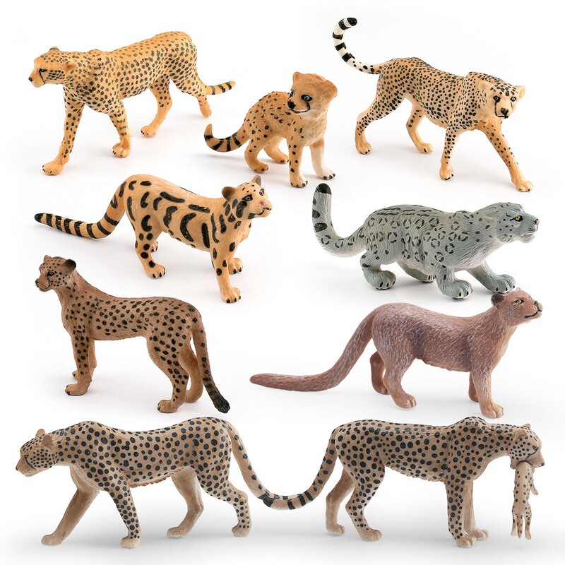 Cross-Border Best-Selling Wild Animal Model Children's Science and Education Cognitive Head-Up Cloud Leopard Snow Leopard Cheetah Scene Decoration Ornaments