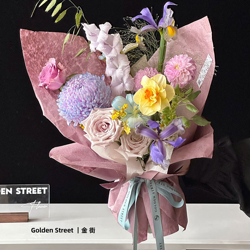 Huaxi hierba teñida nuevo papel de arte esmerilado kraft impermeable papel especial flor ramo de flores papel de embalaje manual