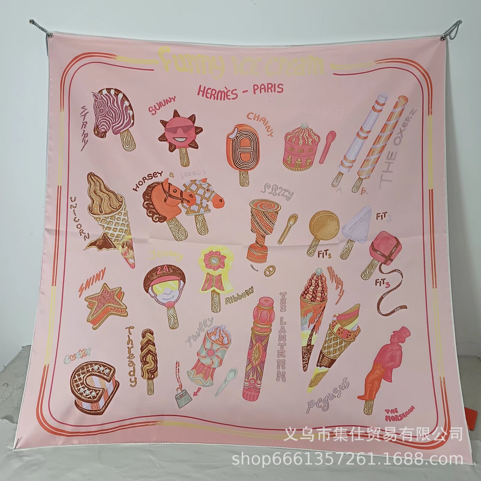 Bufandas de seda de moda europeas y americanas transfronterizas bufandas elegantes de alta calidad lujosas impresión de letras de seda impresión caliente en el extranjero