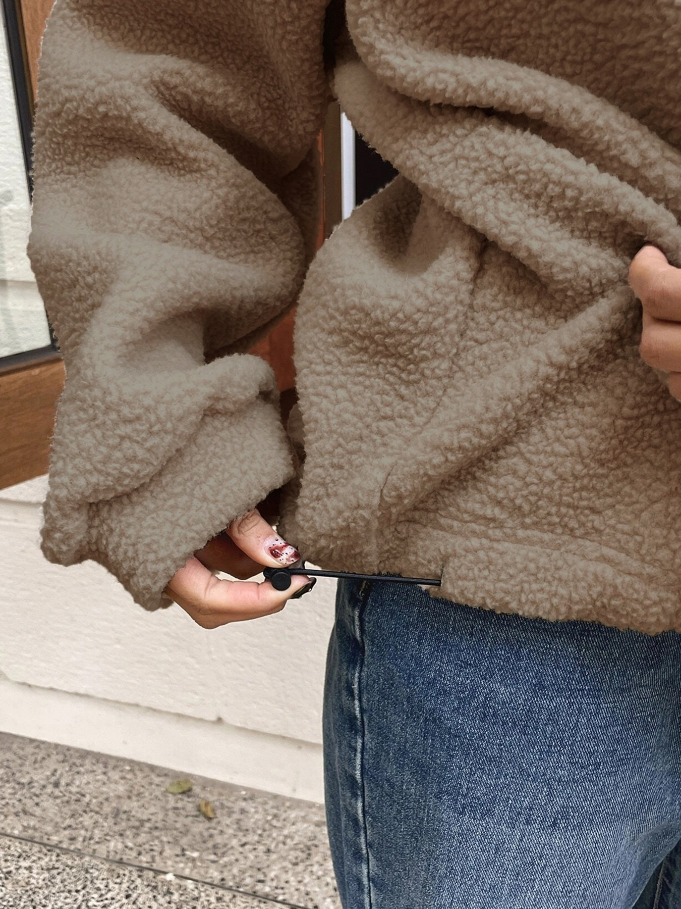 Sweatshirt Polar Fleece Autumn Winter Loose Long Sleeve Sweatershirt Half Zipper