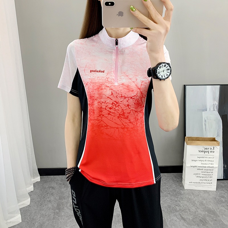 Camiseta Deportiva de Secado Rápido para Mujer de Poliéster Transpirable para Deportes al Aire Libre