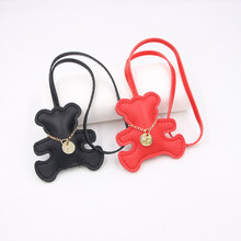 挂绳项链小熊充棉皮质皮革挂件箱包挂坠miu系服装辅料搭配车挂饰