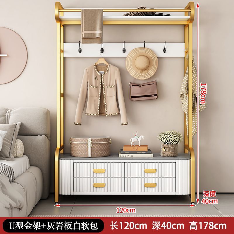 Dormitorio vertical percha de ropa bolsa suave percha de ropa casera de cuero real percha de ropa de piso percha de ropa gabinete de almacenamiento multifuncional image 24